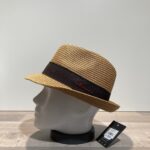 Chapeau trilby camel paille papier malléable