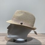 Chapeau trilby beige paille papier malléable