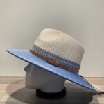 Chapeau Bella ivoire-bleu anti UV ajustable malléable