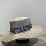 Chapeau canotier paille gris ajustable