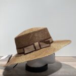 Chapeau canotier paille marron ajustable