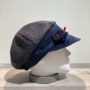 Casquette gavroche marine-multicolore visière velours élastiquée doublure polaire